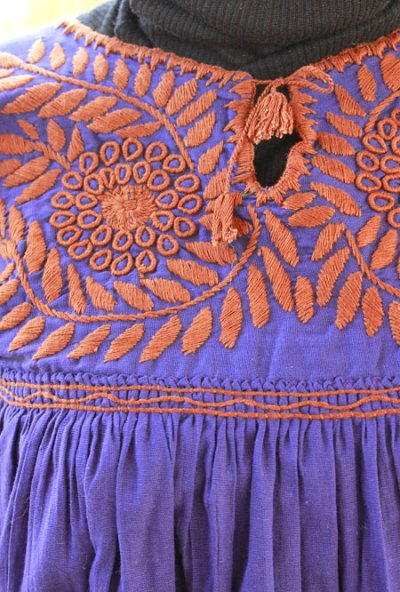 画像3: メキシコ刺繍長そでガーゼ生地ブラウス「チアパス」　