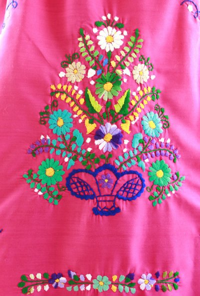 画像2: 定番メキシコ刺繍ワンピース　
