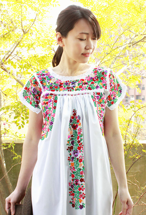 メキシカン ドレス 刺繍 ロングワンピースレディース